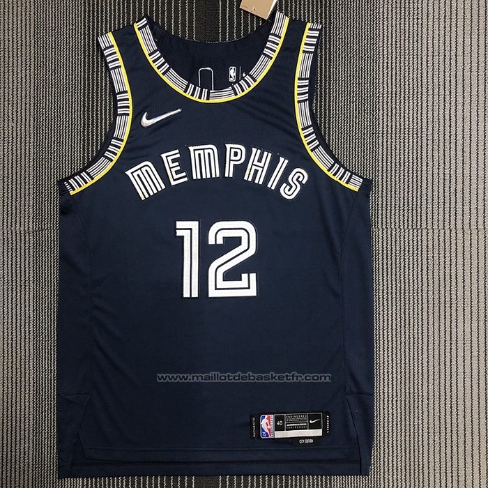 Maillot Memphis Grizzlies Ja Morant #12 Ville 2021-22 Authentique Bleu